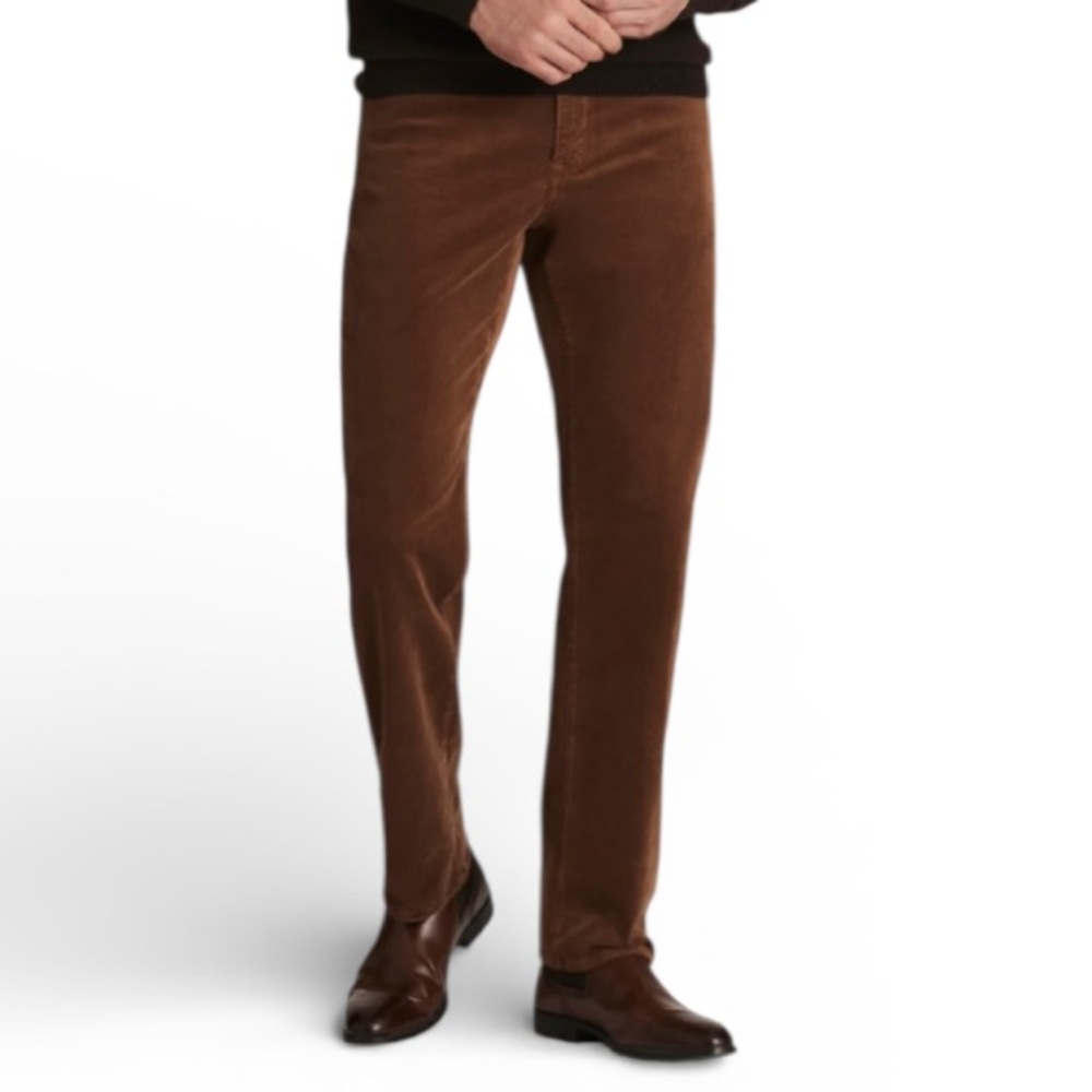 Club Room men’s dark brown corduroy cotton blend flat front dress pants 36x30